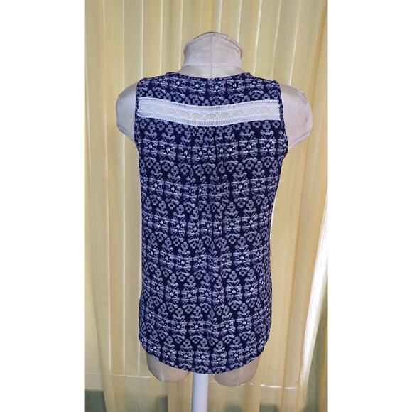Papermoon Womens Blue‎ White Tank Top V-Neck Stitch Fix  Size S - Picture 2 of 5